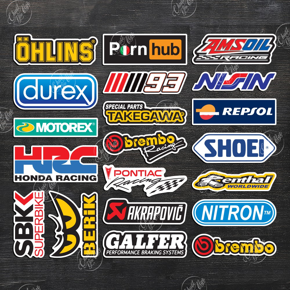 Combo 20 logo decal tem xe chống nước chất lượng cao