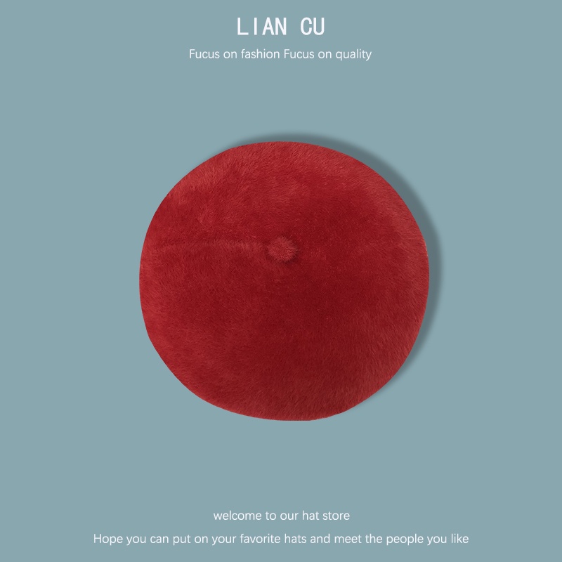 Mũ Beret Lông Cừu Màu Sắc Thời Trang Thu Đông Hàn Quốc Cho Nữ