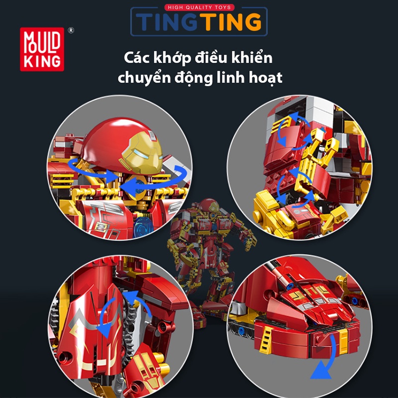 Đồ chơi lắp ráp Technic robot HulkBuster điều khiển từ xa 1000 chi tiết chính hãng MouldKing