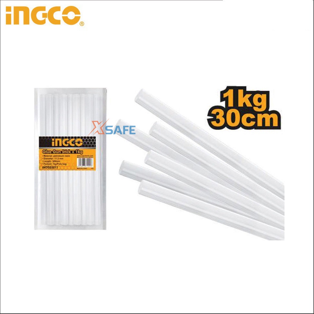 Combo túi keo nến chất lượng cao 1kg INGCO AKTGS3011 Keo nến trong suốt dài 30cm, đường kính 11,2mm