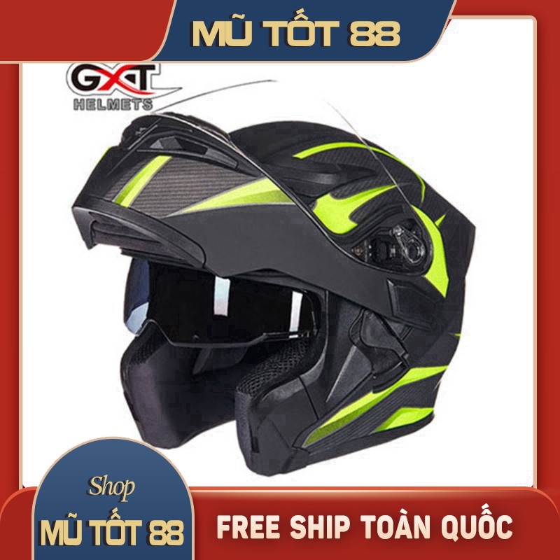 GXT 2017 (GXT 902) - Mũ bảo hiểm fullface lật hàm - Đen bóng