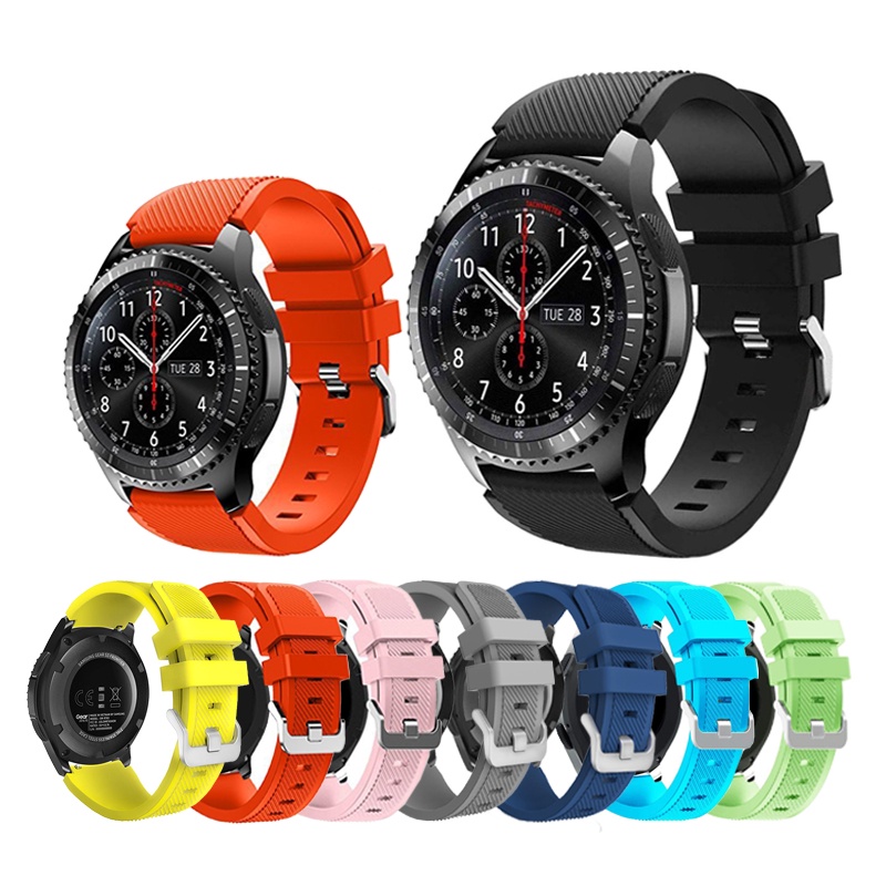 Dây Đeo Silicone 22mm 20mm Cho Đồng Hồ Samsung Galaxy Watch 46mm 42mm Samsung Gear S3 Frontier/Classic active 2 Huawei Watch 2