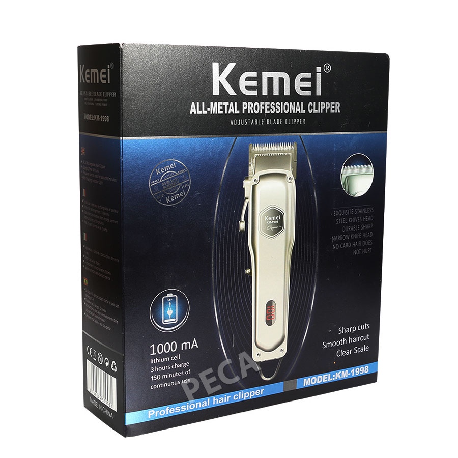 [TẶNG KÈM 2 KÉO] Tông đơ cắt tóc cao cấp lưỡi kép Kemei 1998 - Hàng chính hãng bảo hành 12 tháng