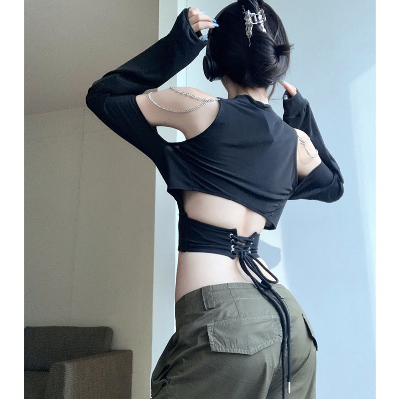 Áo Thun Tay Dài Trễ Vai Dáng Ôm Thời Trang Quyến Rũ Cho Nữ