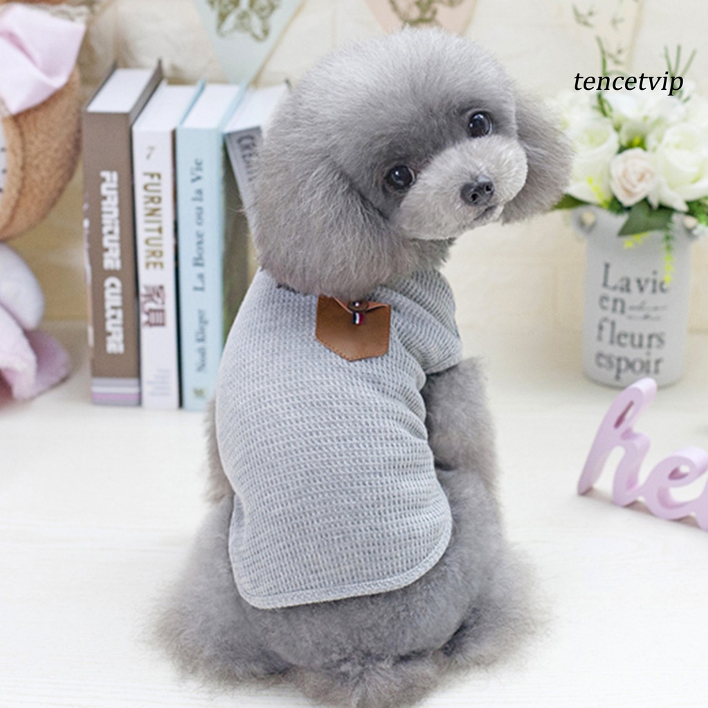 Áo sát nách màu sắc trơn phối túi thời trang mùa hè Hàn Quốc thích hợp cho thú cưng