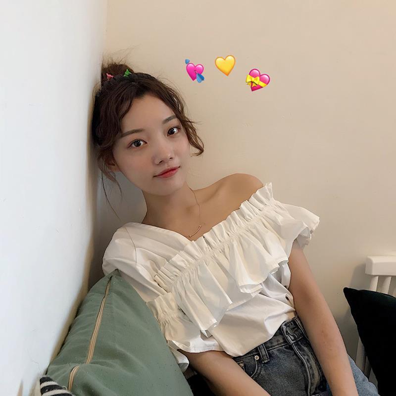 Áo trễ vai nhún bèo dễ thương thời trang dành cho nữ