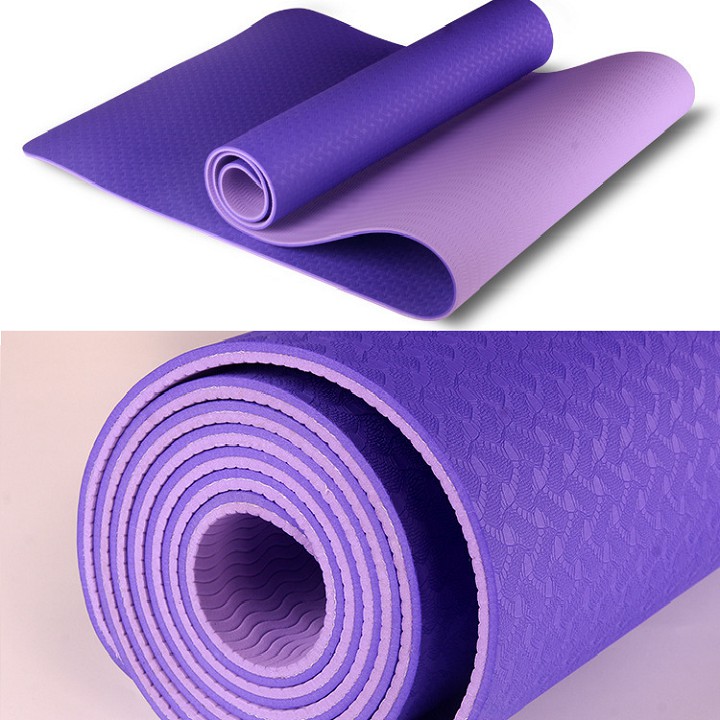 Thảm tập yoga 2 lớp TPE cao cấp tặng túi đựng thảm xịn