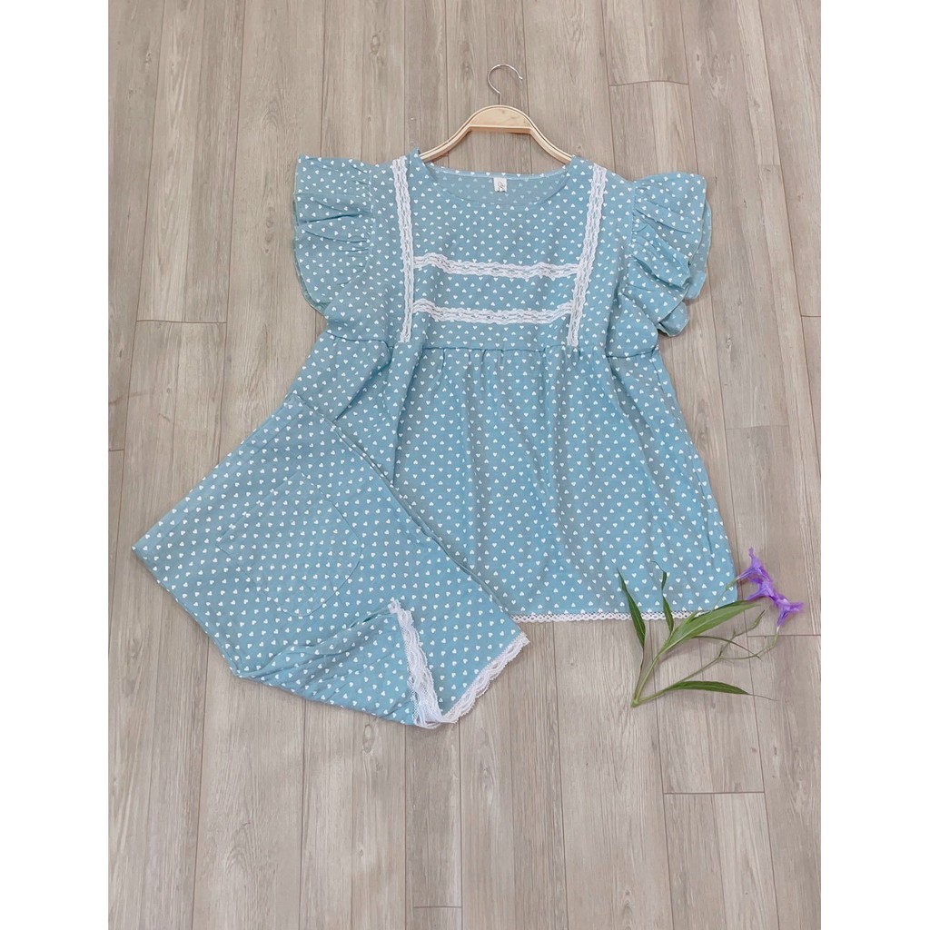 Bộ đồ bầu thời trang mặc nhà chất đũi freesize từ 40kg đến 65kg