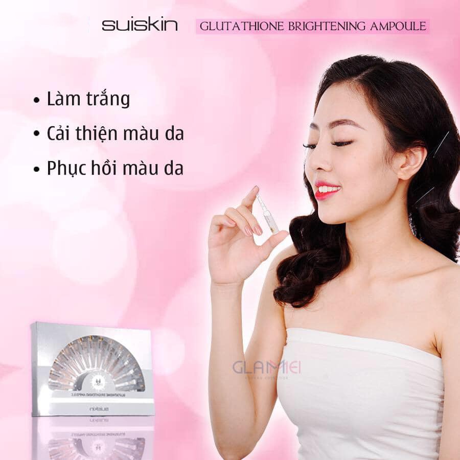 Tinh chất dưỡng trắng da mờ thâm nám Suiskin Glutathione Brightening Ampoule 1.5ml