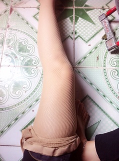 Quần Tất lưới màu da