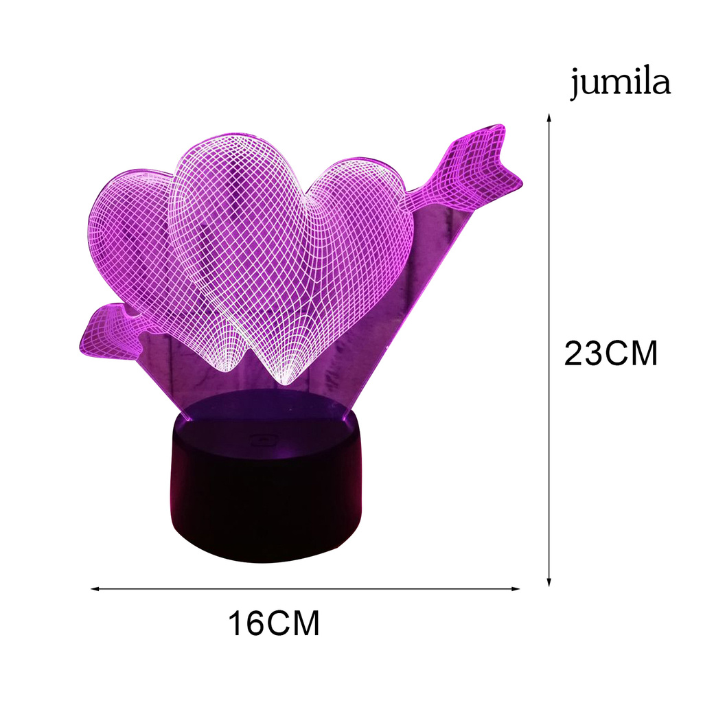 Đèn Led 3d 7 Màu Để Bàn Trang Trí Ngày Valentine