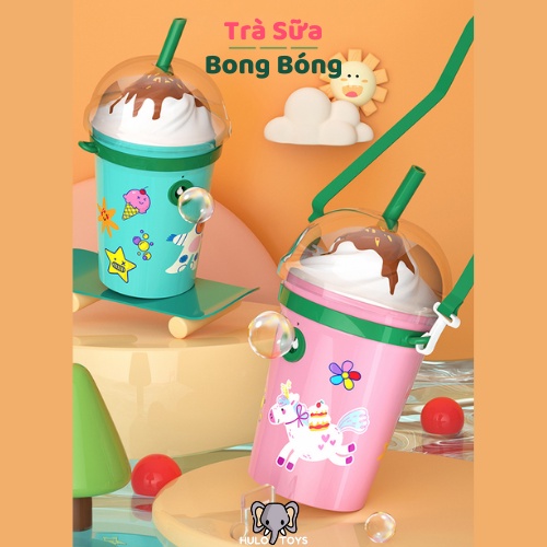Đồ Chơi Bình Trà Sữa Tạo Bong Bóng Cute Hulo Toys - Máy Tạo Bong Bóng Hình Trà Sữa Dễ Thương, Đồ Chơi Hè