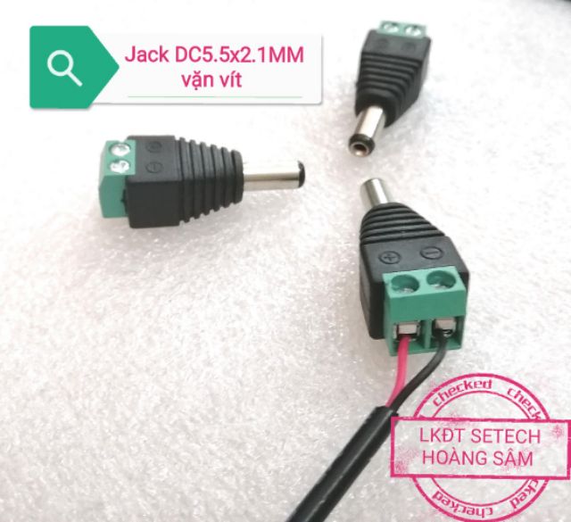 Jack cắm nguồn chân nguồn DC 5.5x2.1mm loại cài dây vặn vít