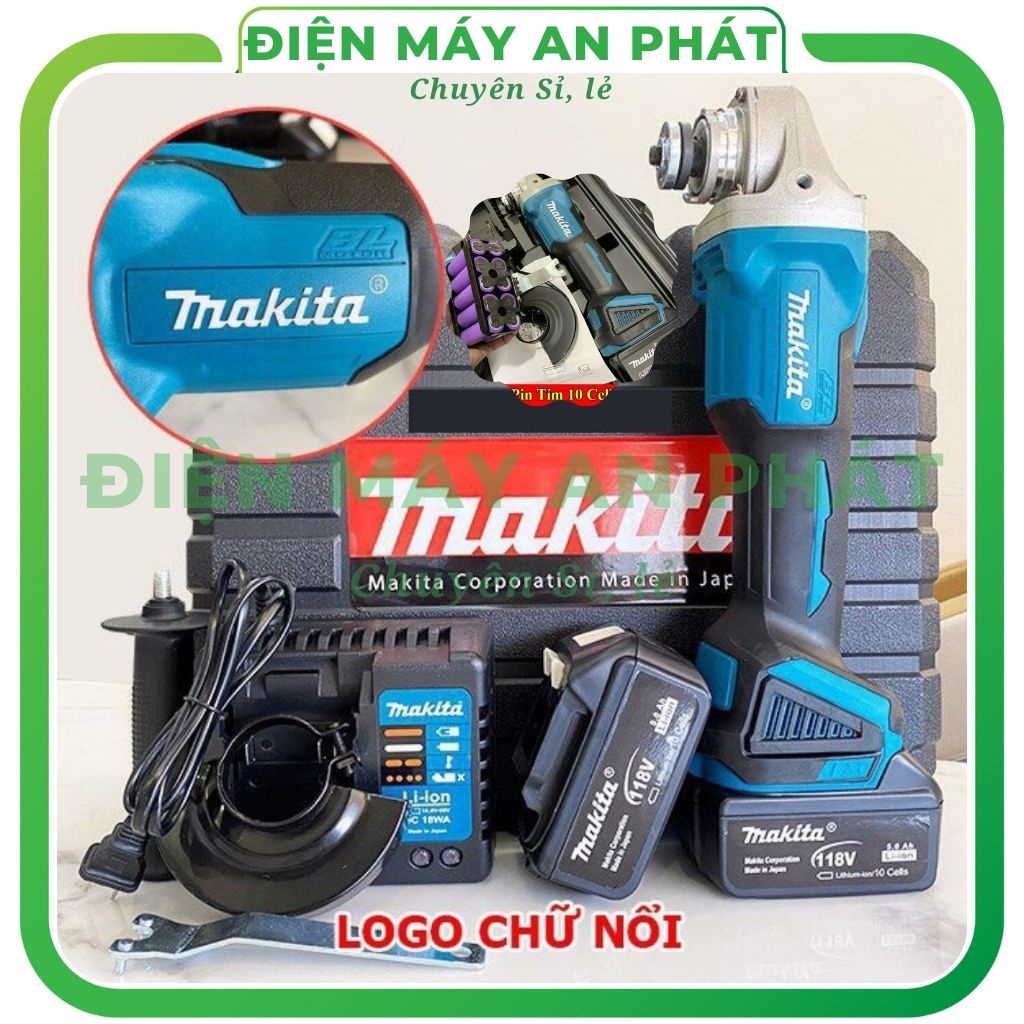 Máy mài góc cắt sắt gỗ gạch cầm tay mini Pin MAKITA 118V total Dây Đồng 100 % Không Chổi Than giá rẻ