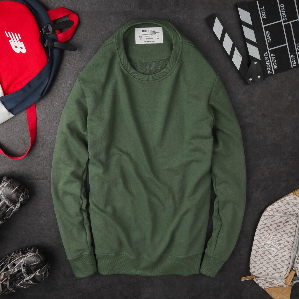 [ SALE ] Áo nỉ thu đông - Pull Bear - Chất nỉ dày đẹp nhiều màu - cổ tròn | BigBuy360 - bigbuy360.vn
