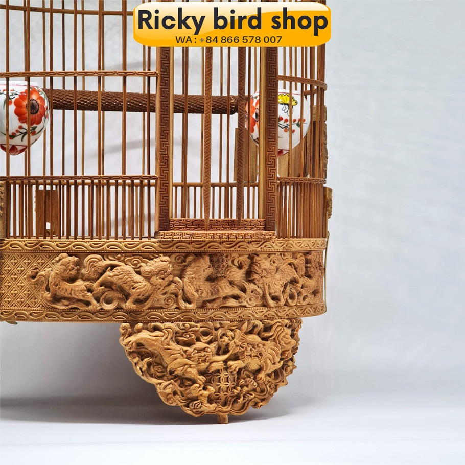 Lồng chim tre, Hwamei bird cage - 3D Qillin design