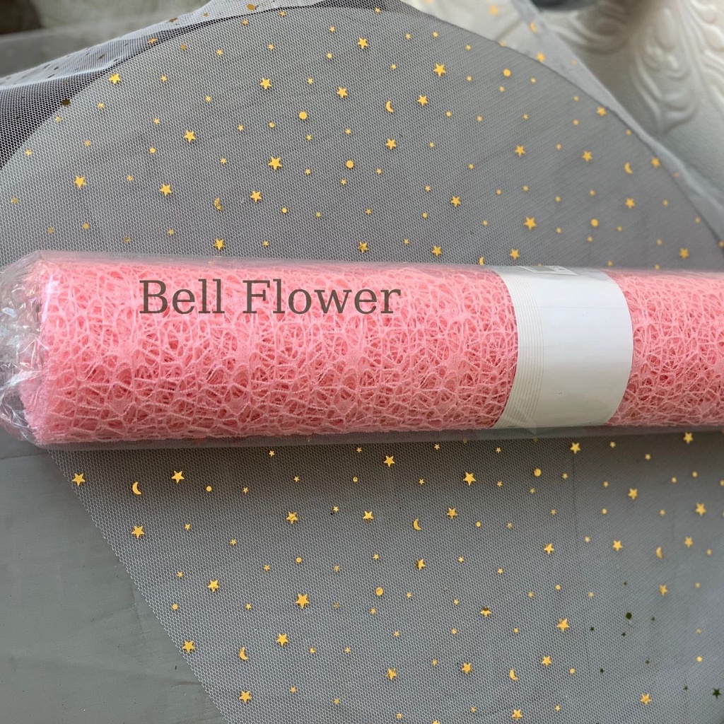 Lưới Nhện Gói Hoa, Cuộn Lưới Bó Hoa Sáp, Giả, Tươi Bellflower, Rộng 50cm, Dài 4,5m, Làm Oản, Trang Trí