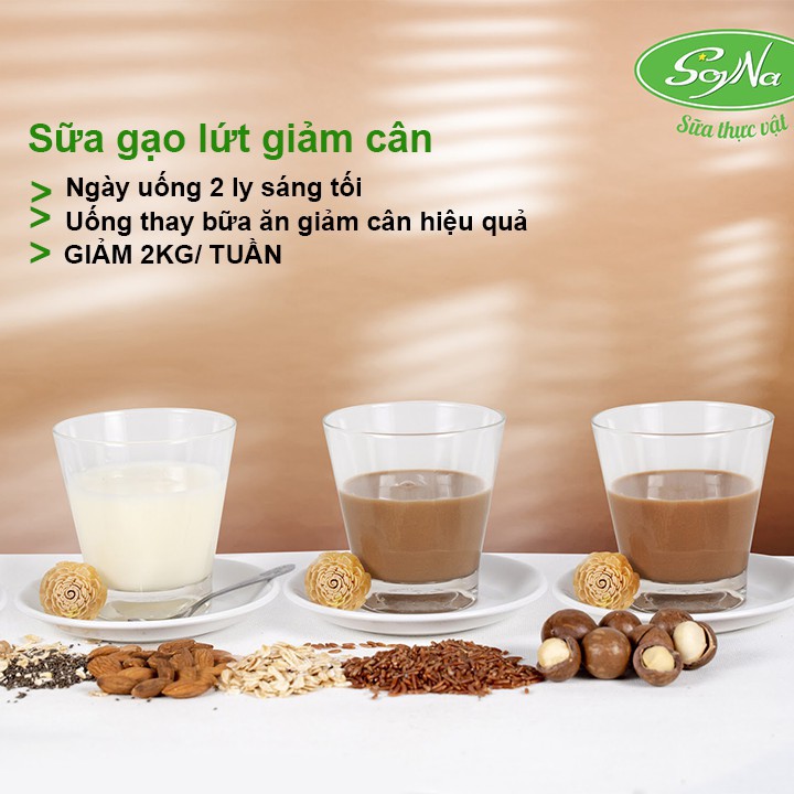 SOYNA - Bột Sữa Mầm Gạo Lứt Hộp 400gr- Sữa Giảm Cân An Toàn - Sữa Cho Người Bị Tiều Đường