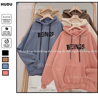 Áo hoodie nam nữ form rộng vải nỉ, áo khoác hoodie unisex form rộng beings