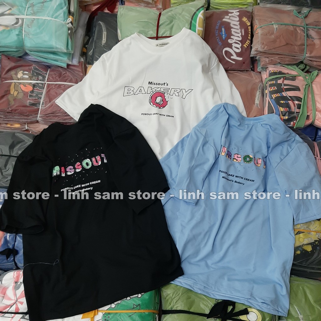Áo thun tay lỡ nữ freesize phông form rộng Unisex, mặc lớp, nhóm, cặp in chữ missout BAKERY | BigBuy360 - bigbuy360.vn