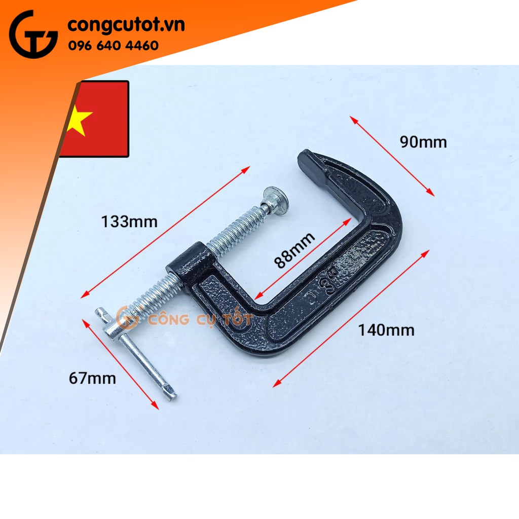 Bộ 4 Cảo chữ C cảo gang màu đen 3 inch