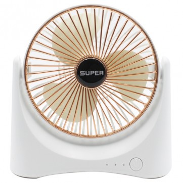 Quạt mini tích điện để bàn, động cơ không tiếng ồn, xoay linh hoạt 210 độ, cổng sạc USB,
