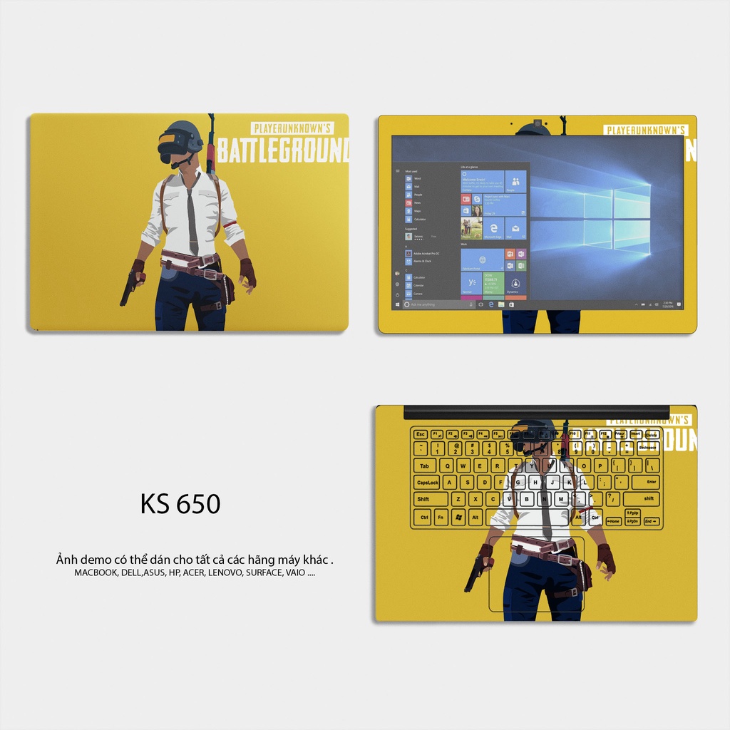 MẫugamePUBG - Skin Dán Laptop Cắt Sẵn