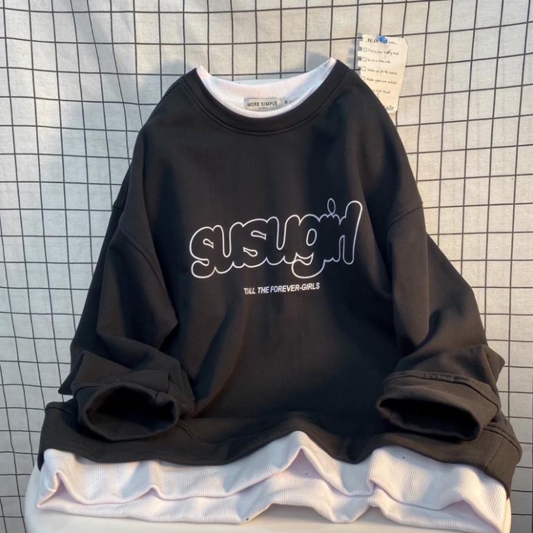 Áo Nỉ Sus Sưeater Form Rộng Unisex Nam Nữ Ulzzang- Áo Nỉ Cổ Tròn Basic