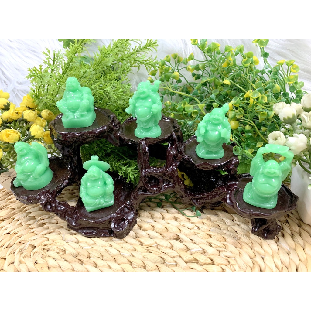 Full Set 6 tượng Bồ Tát Di Lặc Hoan Hỉ Tài Lộc tọa đế 6 chân  ( Hình Thật - Video Thật )