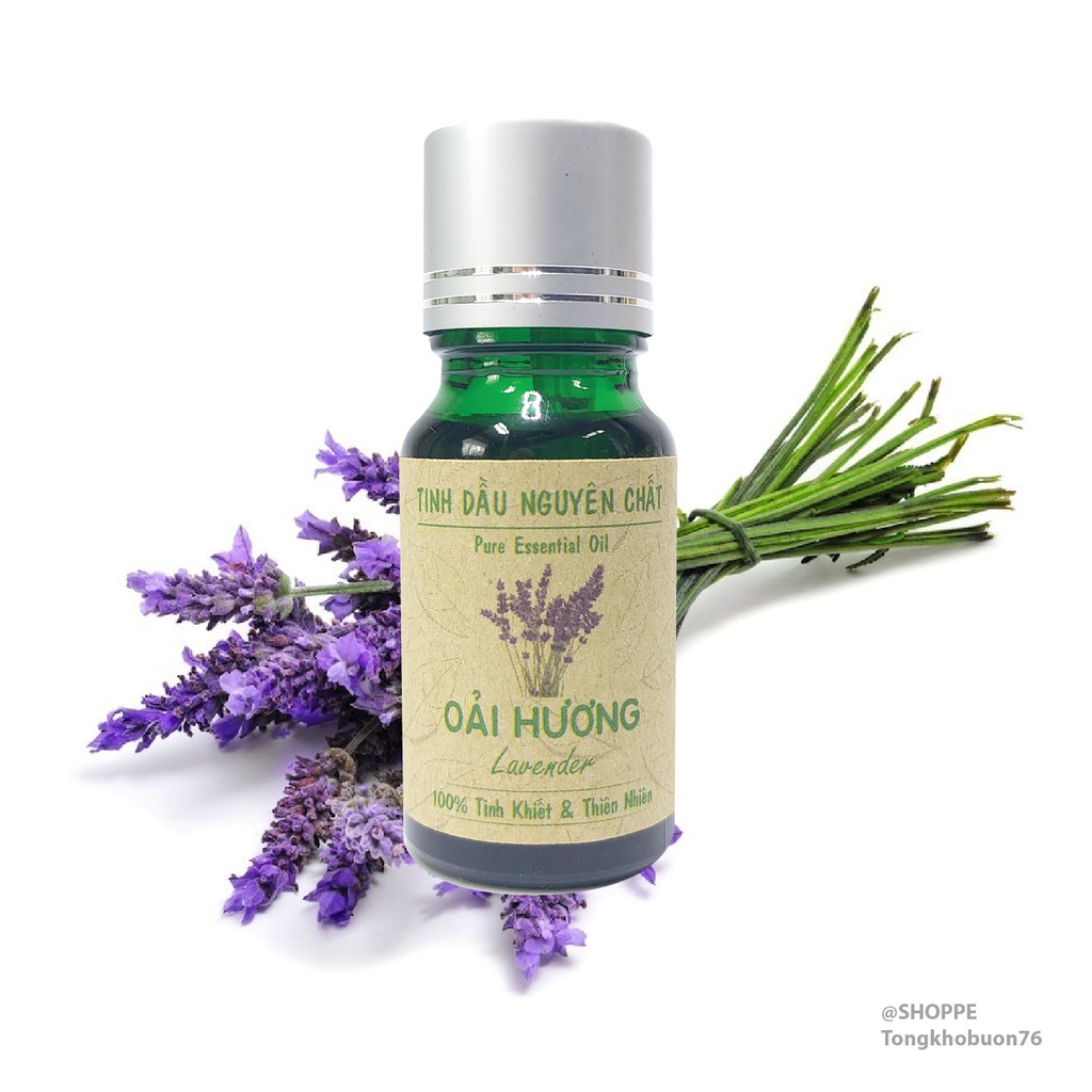 [COMBO] Tinh dầu oải hương lavender nguyen chất giúp dưỡng da, trị mụn, massage, khử mùi hôi hiệu quả (Lọ 10ml)