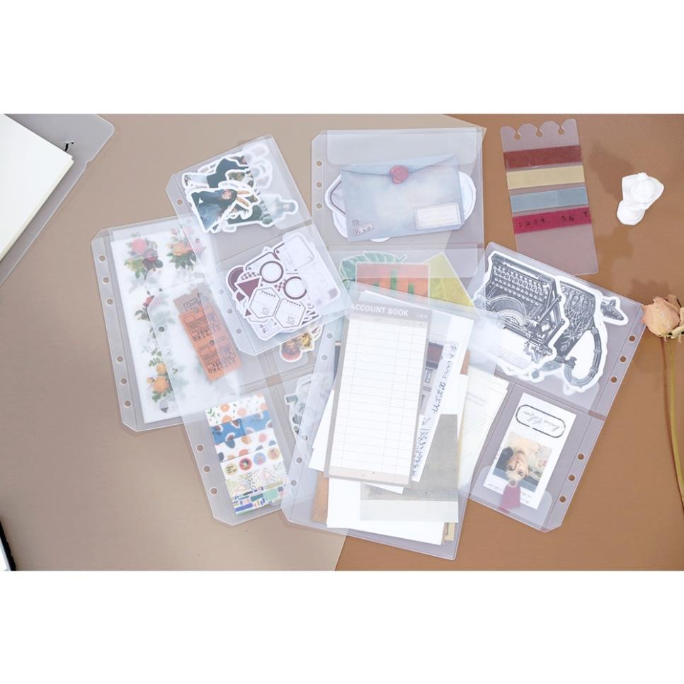 Bìa sổ còng binder KOLANO bìa còng 6 lỗ A5 A6 kiêm túi đựng 2 ngăn có nắp SN-001343