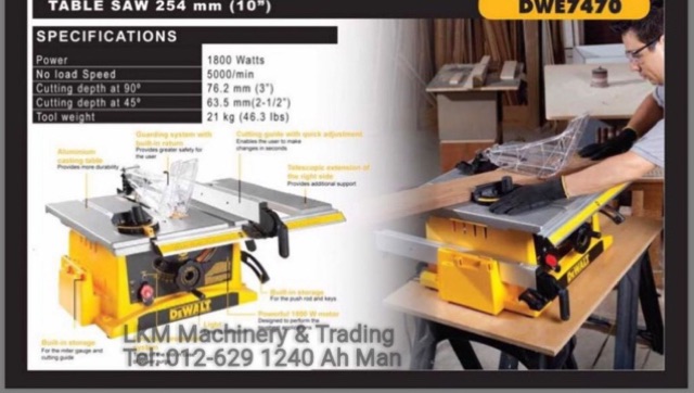 DWE7470-B1 Máy cưa bàn Chính hãng Dewalt