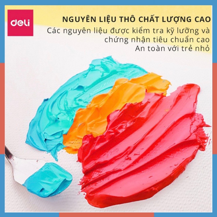 Màu nước Gouache cao cấp dạng tuýp 12ml Deli -5 màu, 12 màu, 24 màu- C11-5,C11-12, C11-24