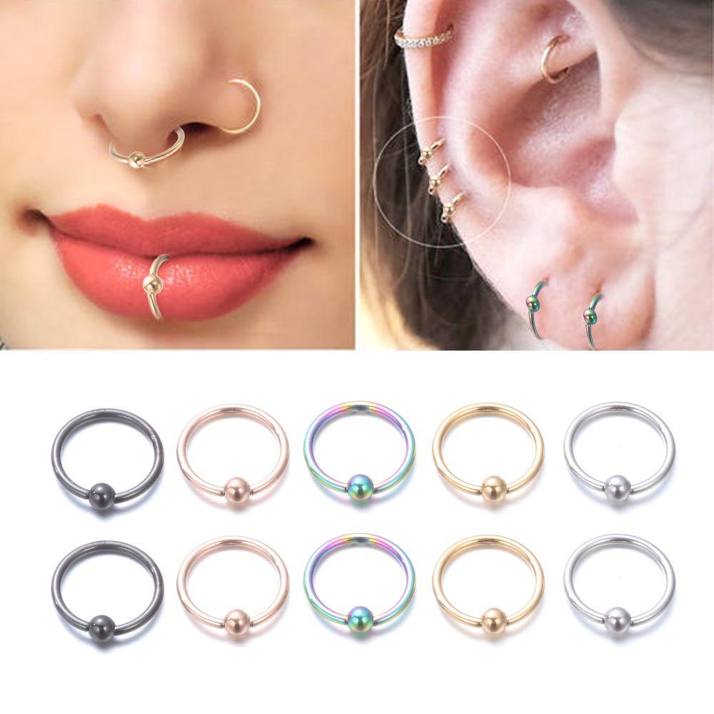 Set 2 Khuyên Đeo Sụn Tai / Môi Đính Hạt Thời Trang Cho Nữ