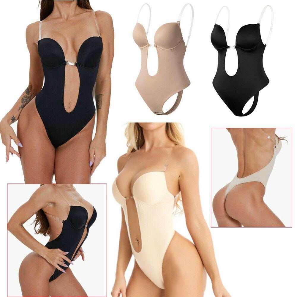 BSUNS Áo liền quần Chữ U Hở Lưng Nâng Ngực Định Hình Cơ Thể
