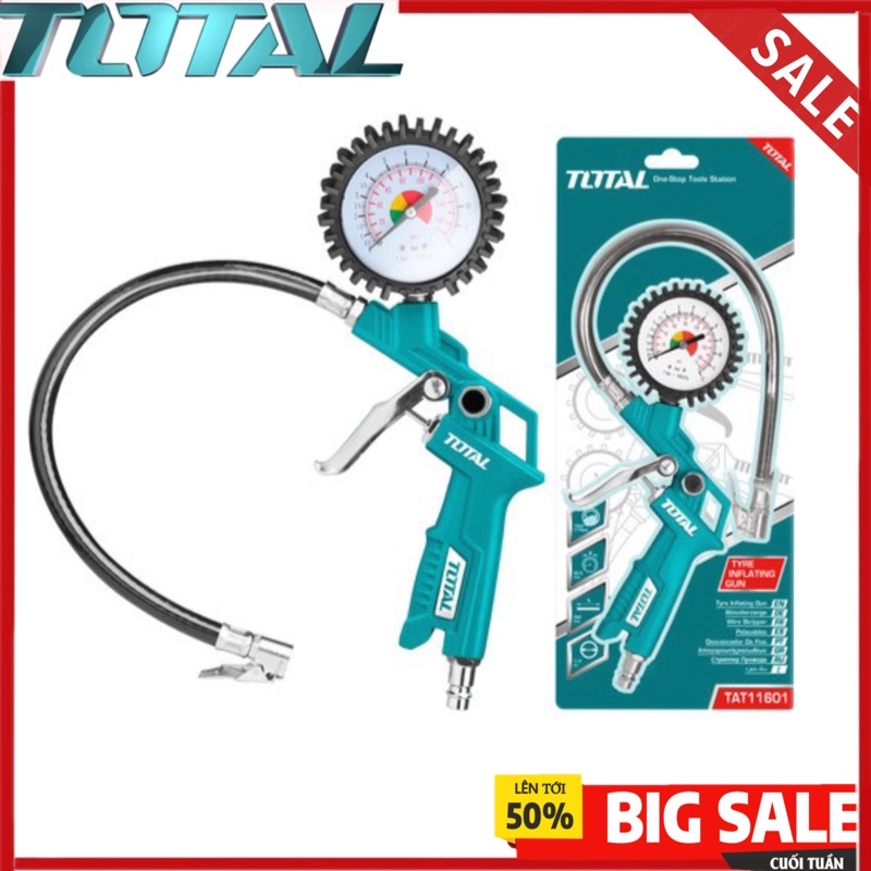 TOTAL Súng bơm lốp xe Ô tô dùng khí TAT11601