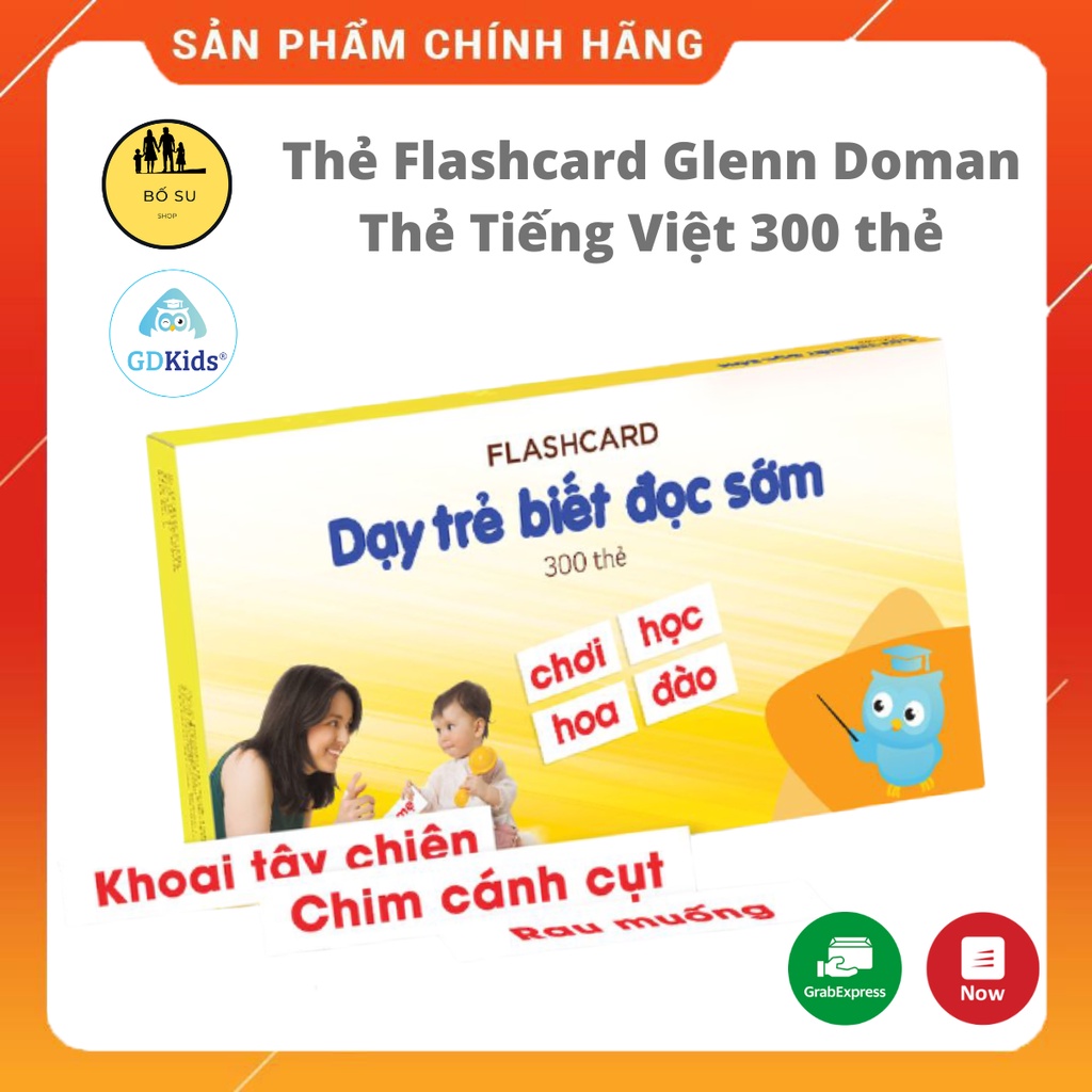 Flashcard glenn doman chuyên sâu chuẩn bộ thẻ chữ tiếng việt 300 thẻ Shop Bố Su