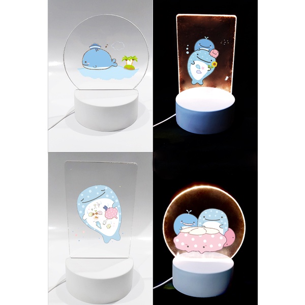 Đèn Led 3D cá voi jinbeisan DLI36 Đèn Ngủ 3D Sáng Tạo cute dễ thương