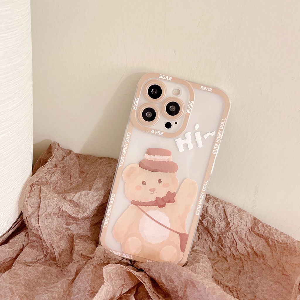 Transparent Cute Cartoon flash drill Compatible for iphone 13 12 11 pro max x xr xsmax 7/8plus TPU phone case cover