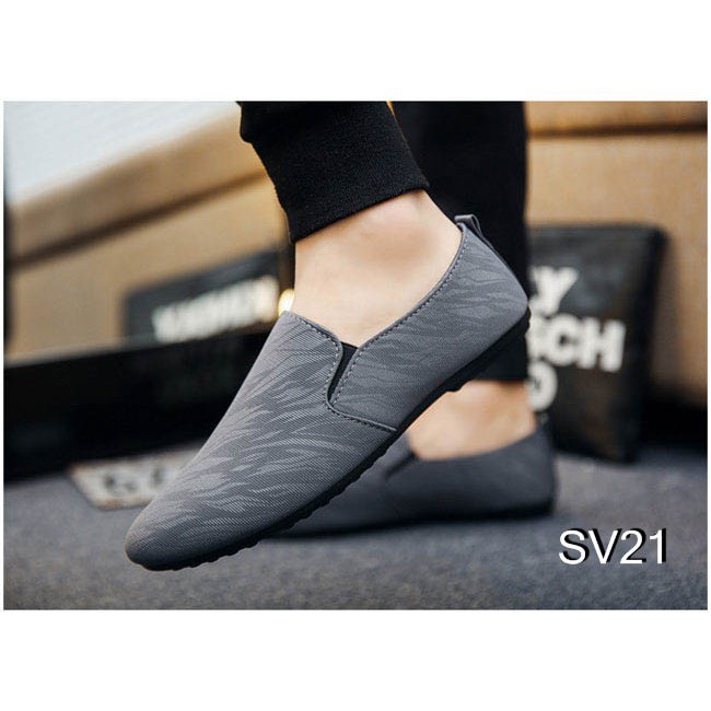 [ Cực Hot ] Giày Lười Nam Cao Cấp Phong Cách Hàn Quốc - Màu Bạc Xám SV21 | BigBuy360 - bigbuy360.vn
