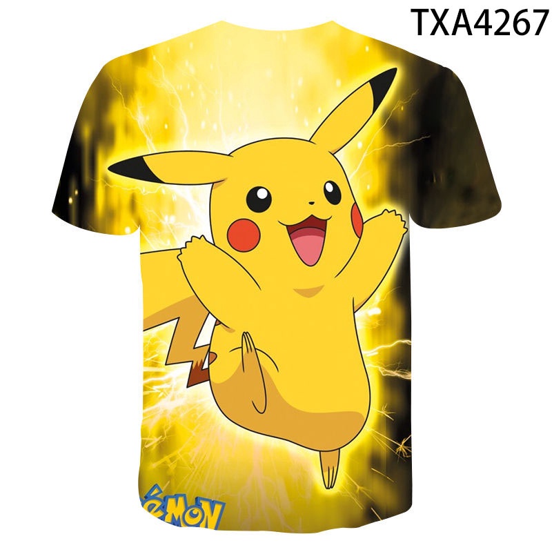Áo Thun Tay Ngắn In Hình Pikachu 3d Thời Trang Mùa Hè Mới Cho Cặp Đôi