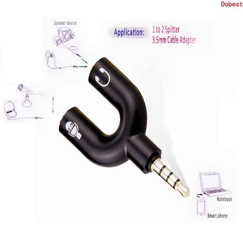 Đầu Chia Cổng Tai Nghe 3.5mm Chữ U Cho Điện Thoại/PC