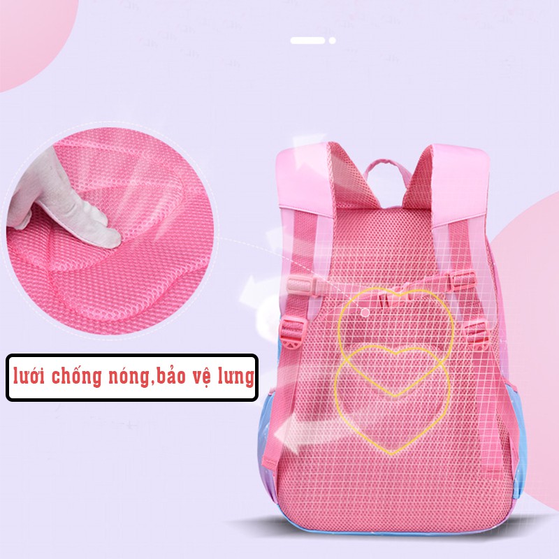 Balo phối màu Galaxy cho bé gái, cặp sách đi học phối màu siêu xinh E394