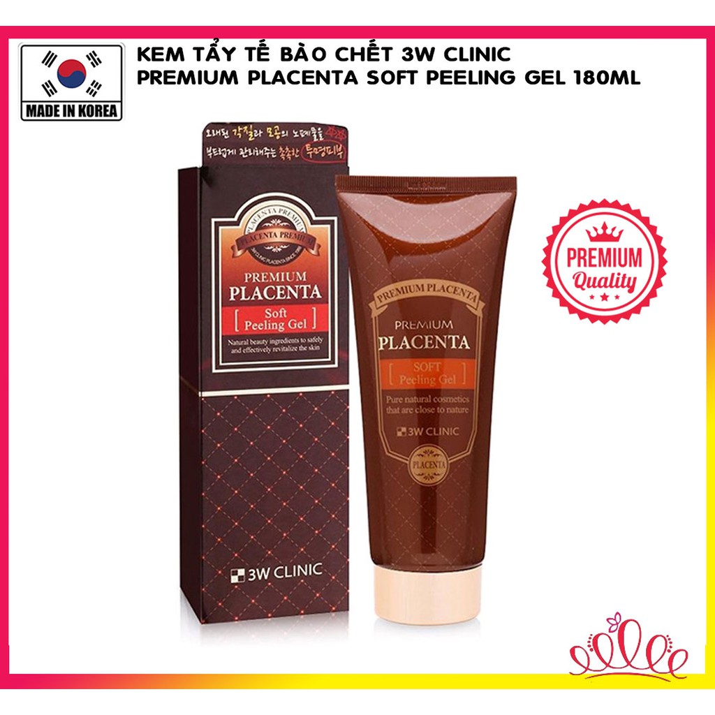 Kem Tẩy Tế Bào Chết 3W Clinic Premium Placenta Soft Peeling Gel 180ml