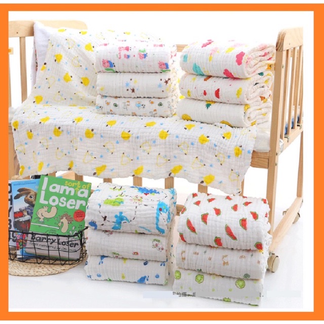 [XẢ] KHĂN TẮM XÔ 6 LỚP NHĂN SIÊU THẤM, SIÊU MỀM, SIÊU DỄ THƯƠNG 110x 110CM