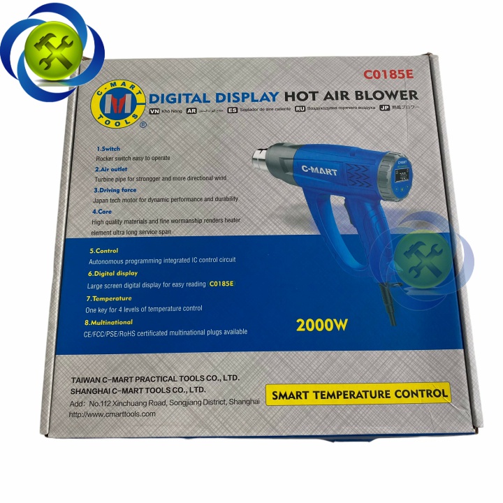 Máy thổi hơi nóng C-Mart C0185 2000W màn hình hiển thị nhiệt độ