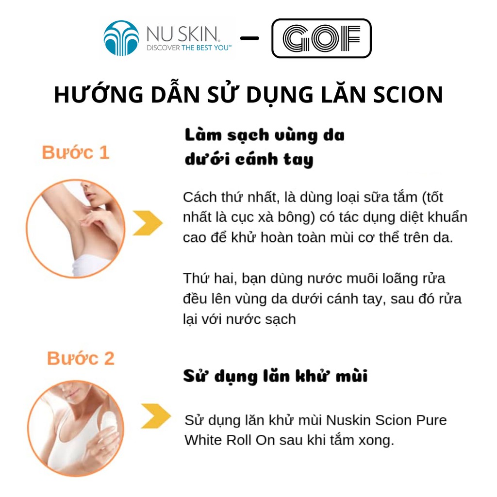 Lăn khử mùi Scion - Lăn nách Nuskin 75ml dùng lăn khử mùi hôi nách, hôi chân, khử mùi cơ thể  - Chính Hãng - GoF Store