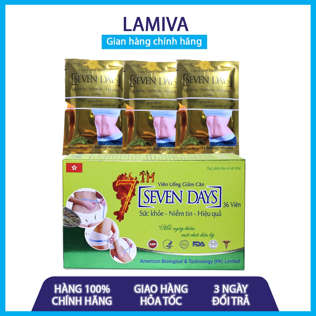 Giảm Cân Seven Days Hộp 3 vỉ 36 viên  đáng tin cậy hiệu quả