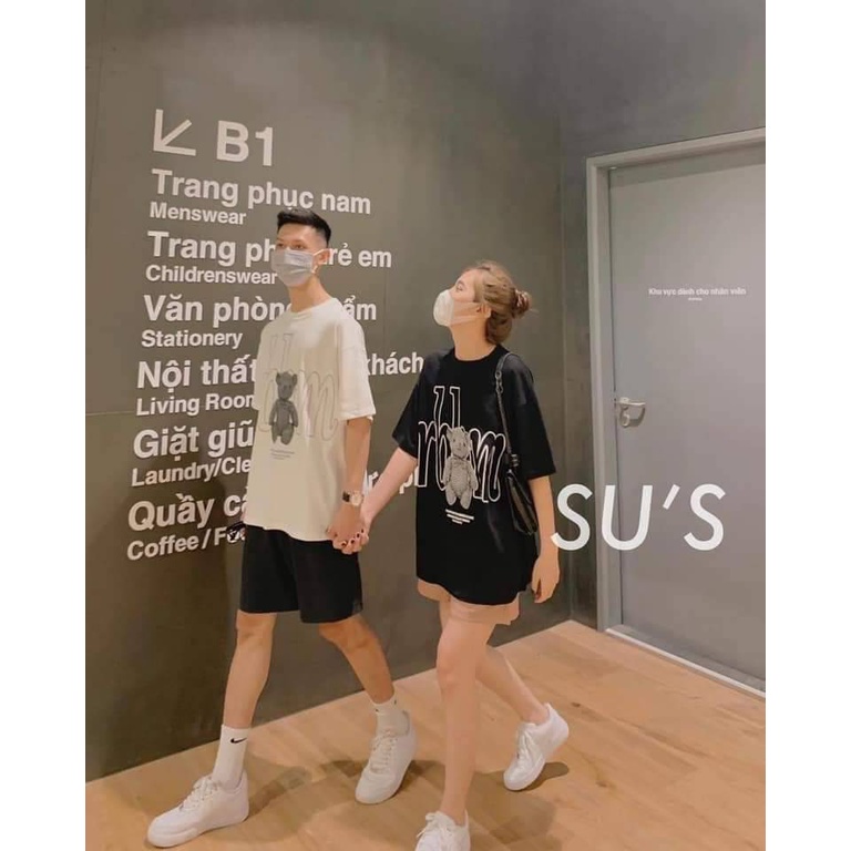 [Mã 44FASHIONSALE1 giảm 10K đơn 50K] Áo thun nam nữ unisex form rộng tay ngắn in hình gấu cổ tròn Cama Store M277