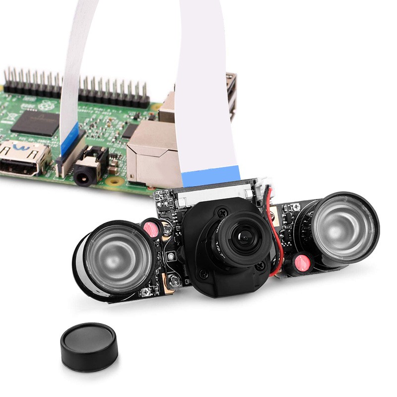Night Vision Camera ule for Raspberry Pi 4, Mini 5MP 1080P HD Video OV5647 Sensor Webcam Kit with Embedded IR-Cut